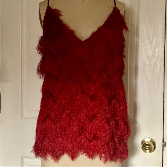 H&M Red Fringe Top - Picture 2 of 4